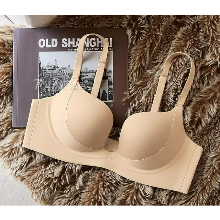 T Shirt Bra Seamless - 小さなバスト用プッシュアップブラセット ハーフカップ、夏用レースブラレット ノンパッド、サイドサポートミニマイザー、Tシャツ下着 ワイヤレス