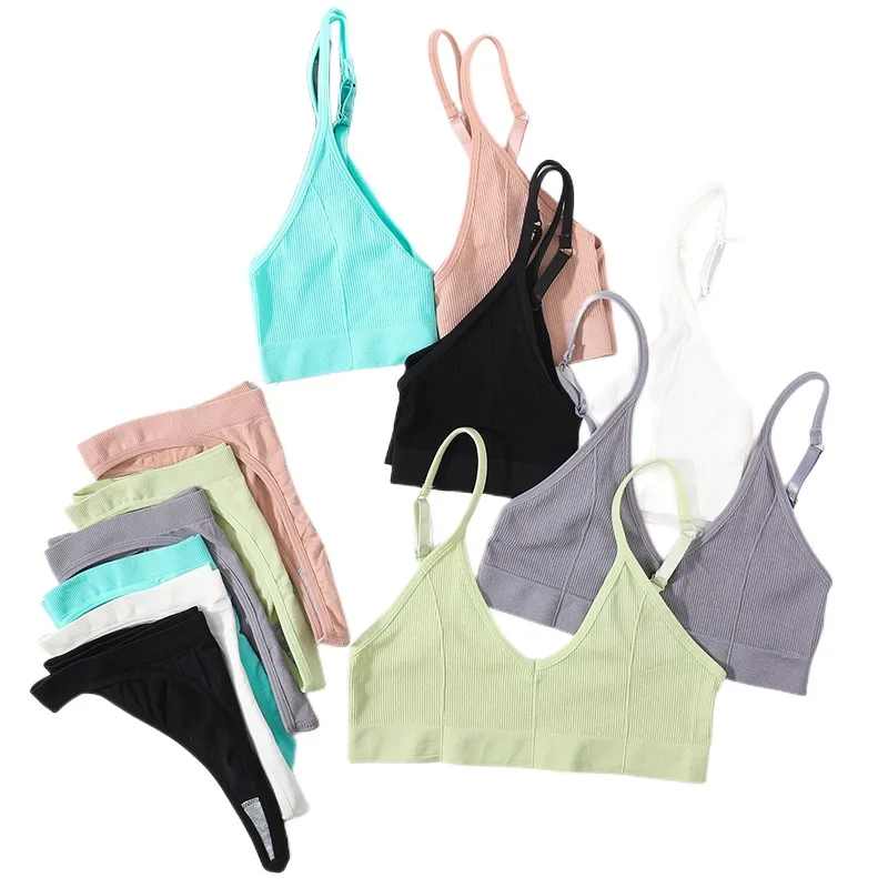 女性のシームレスなブラセットセクシーなランジェリーワイヤレス - Cotton Bra Everyday のレビューと価格