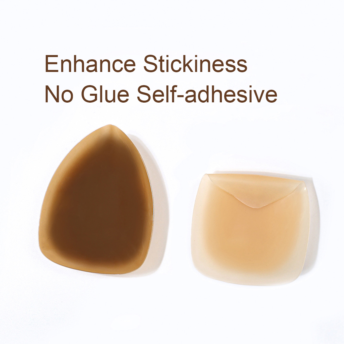 再利用可能な接着剤不要の三角形ニップルカバー、見えないブラ、 - Push Up Bra Silicone のレビューと価格