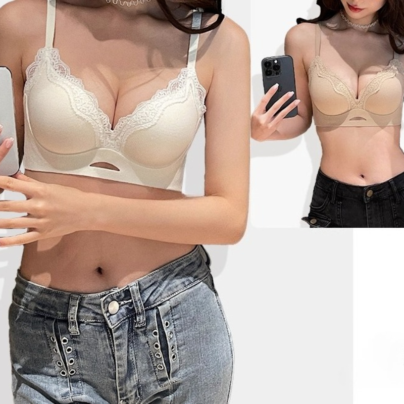 エレガントなマットレースブラレットABカップ、ワイヤレスプッ - T Shirt Bra Seamless のレビューと価格
