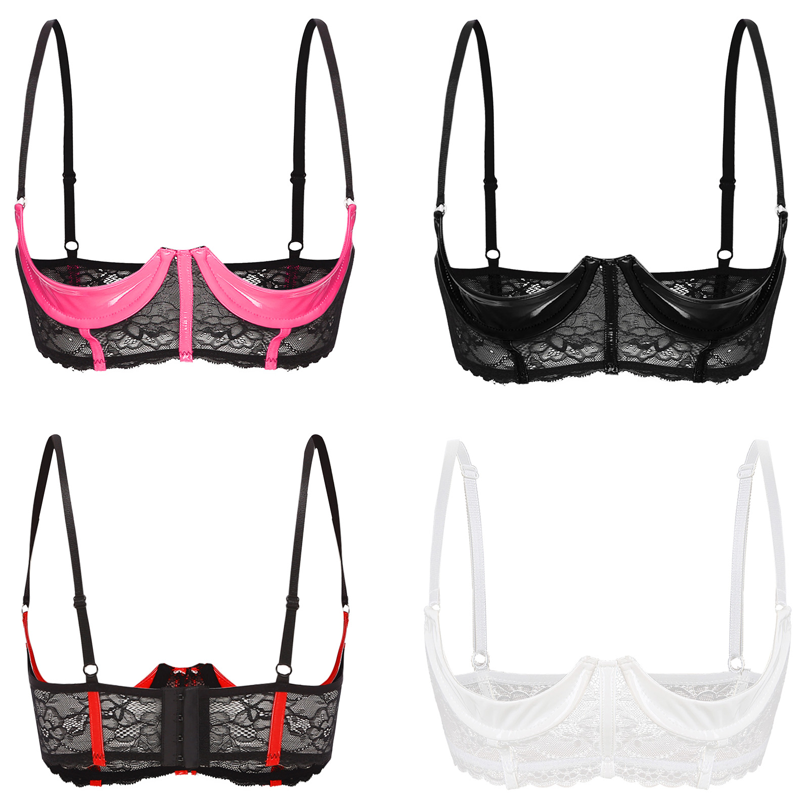 女性のためのセクシーなオープンカップブラ,レースの下着,エキ - Underwire Bra Padded のレビューと価格