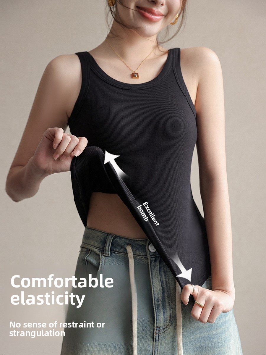 2025 夏の女性のストラップタンクトップ内蔵ブラジャーシー - T Shirt Bra Seamless のレビューと価格