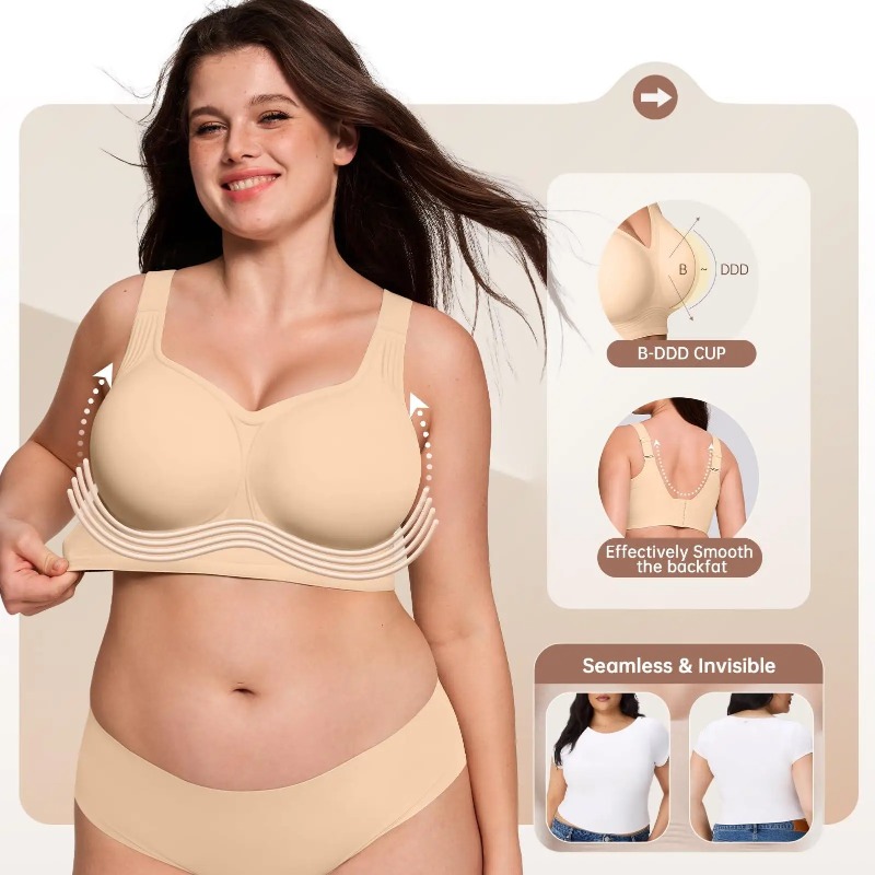 大きいサイズのノンマーキングスポーツ下着女性用快適ワイヤレス - Wirefree Bra Comfort のレビューと価格