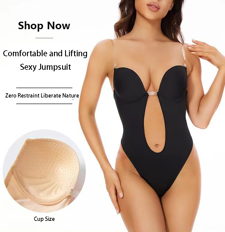 滑り止め接着剤付きバックレスボディシェイパーブラ U字プラン - Minimizer Bra Women のレビューと価格